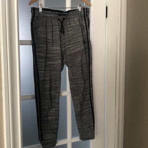 adidas Gray Track Pants with Black Stripes